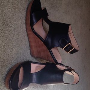 Black wedge sandal